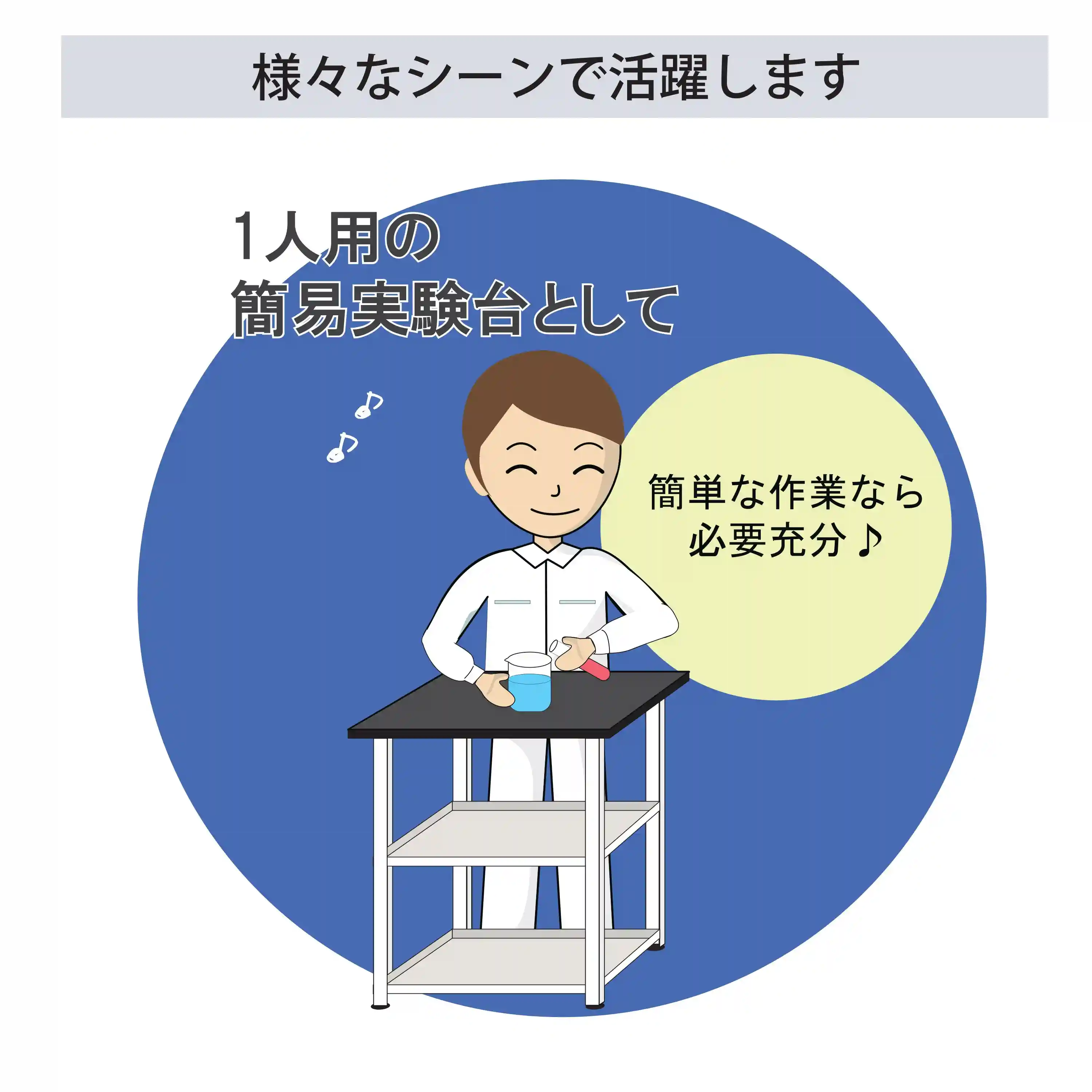 天板付きラボワゴン固定式 H738㎜